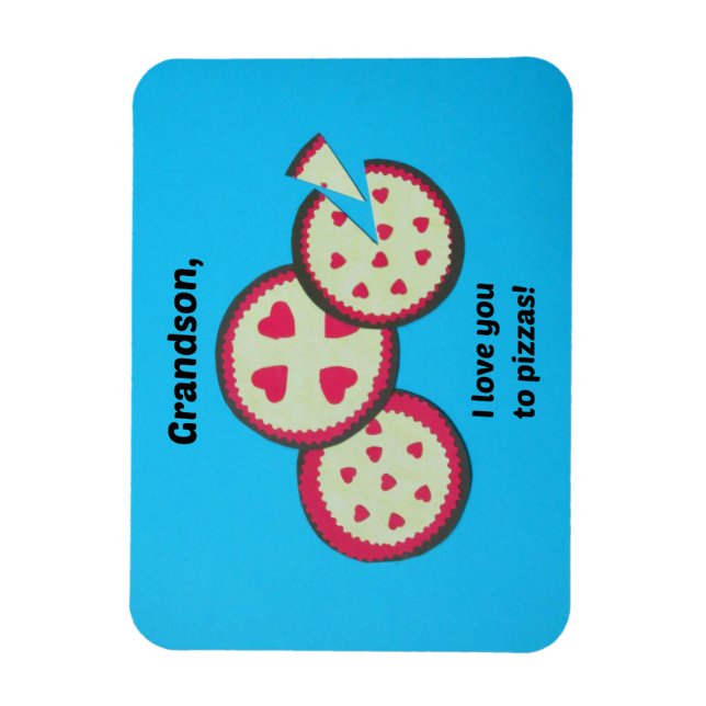 Ímã Namorados para neto - humor de pizza (Vertical)