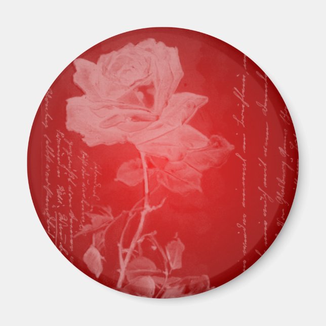 Imã Namorados rosa vermelha (Frente)
