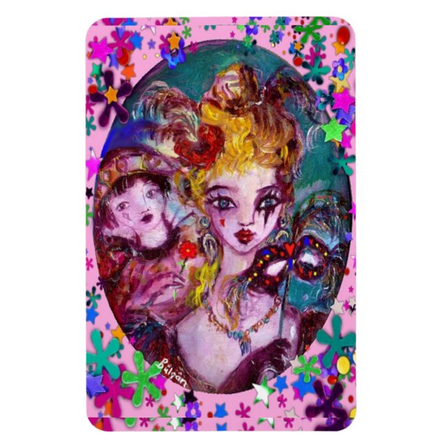 ÍMÃ NAMORADOS VENETIANO DO MASCARADA CONFETTI (Vertical)