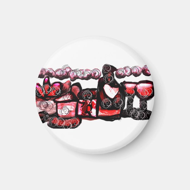 Imã Namorados vermelho de vinho tinto (Frente)