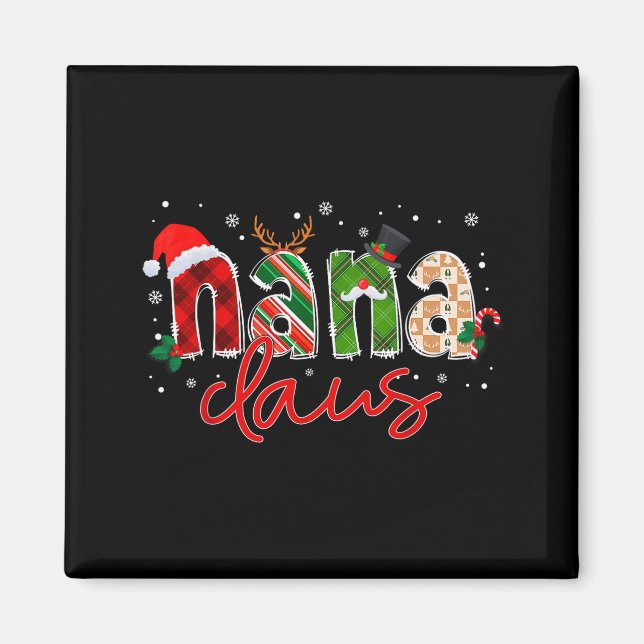 Imã Nana Claus Santa Claus Family Matching Christmas P (Frente)