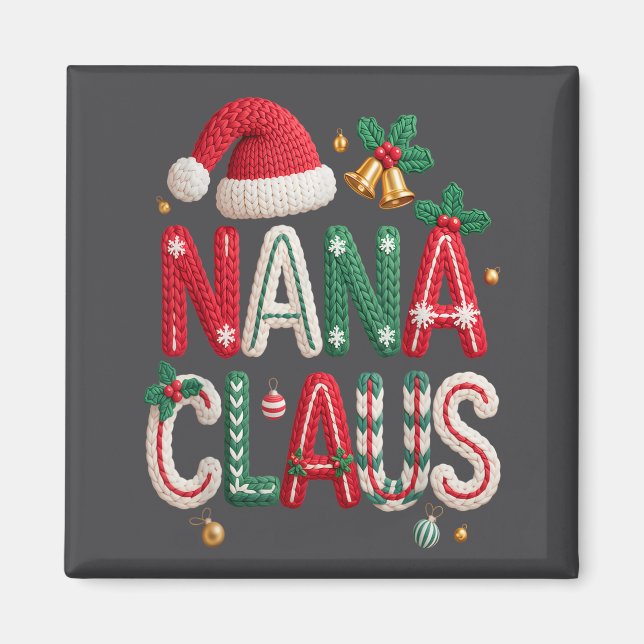 Imã Nana Claus Santa Claus Grandma Family Matching Chr (Frente)