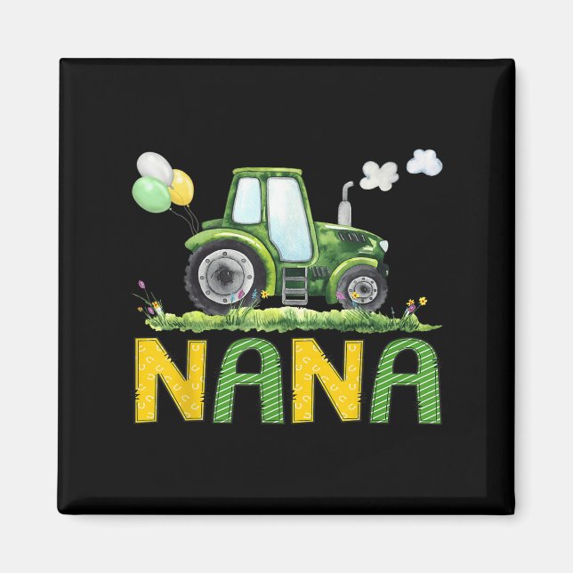 Imã Nana Of The Birthday Boy Tractor Farm Truck Matchi (Frente)