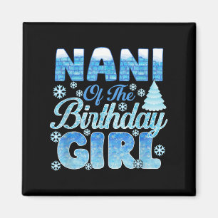 Imã Nani Da Rapariga De Aniversário Flocos De Neve Con