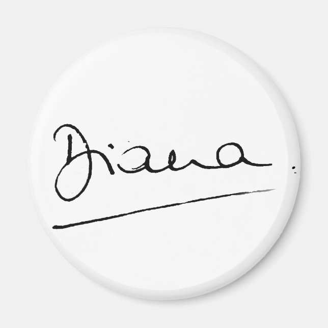 Imã Não. 34 A assinatura da princesa Diana. (Frente)