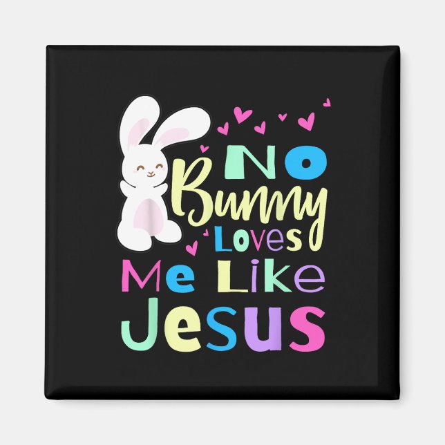 Imã Não Bunny me ama Jesus me ama Páscoa (Frente)