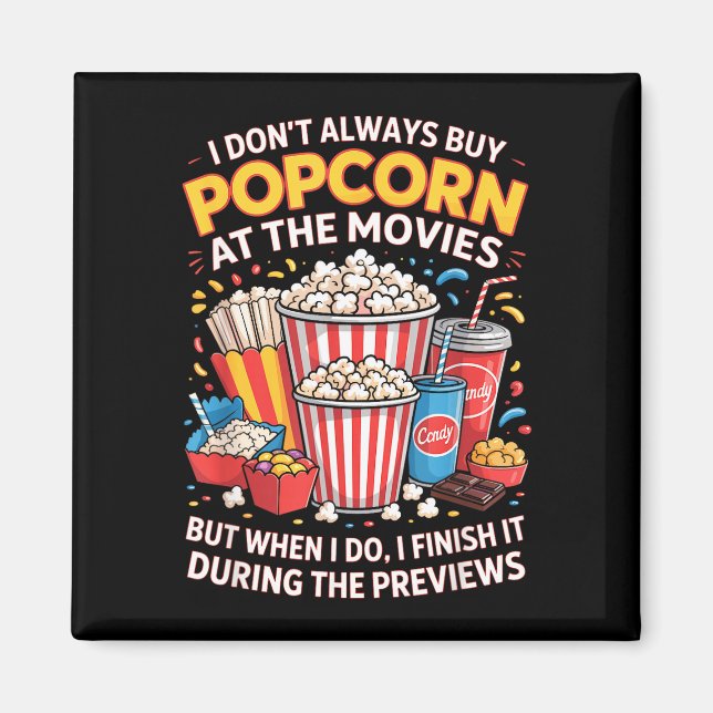 Imã Não compre pipoca filme comida de cinema noite lan (Frente)