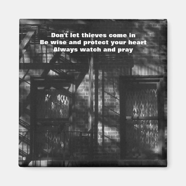 Imã Não deixe ladrões entrarem no Magnet (Frente)