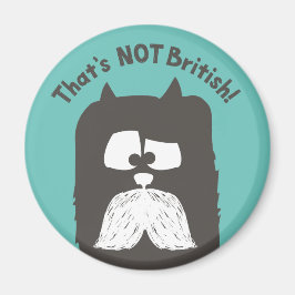 Imã "Não é britânico", gato-tom com bigode