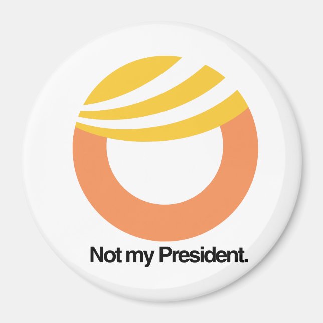Imã Não é o meu Presidente - Logotipo Trump Toupee - A (Frente)