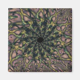 Imã Não Enviando Arte Fractal Rosa e Amarela