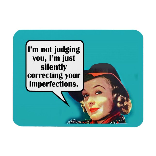 Ímã Não estou julgando você... Mulher-retrora (Horizontal)