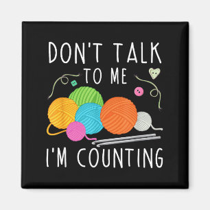 Imã Não Fale Comigo Estou Contando Crochet Tricô Diver