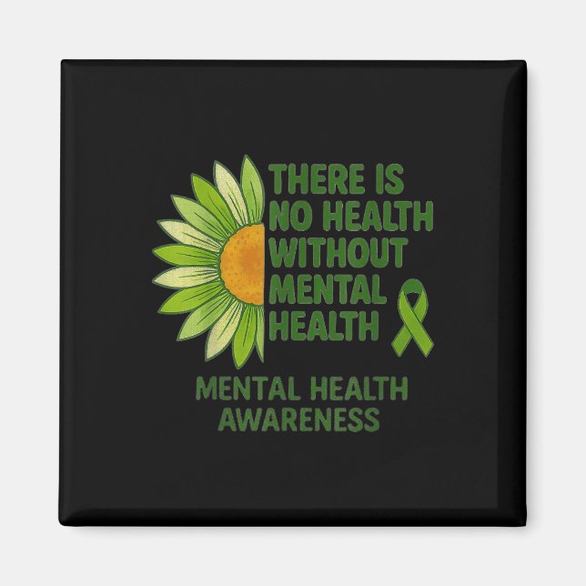 Imã Não Há Saúde Sem Saúde Mental Rib Verde (Frente)