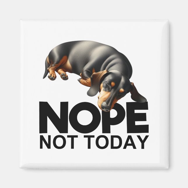 Imã Não Hoje Não Dachshund (Frente)