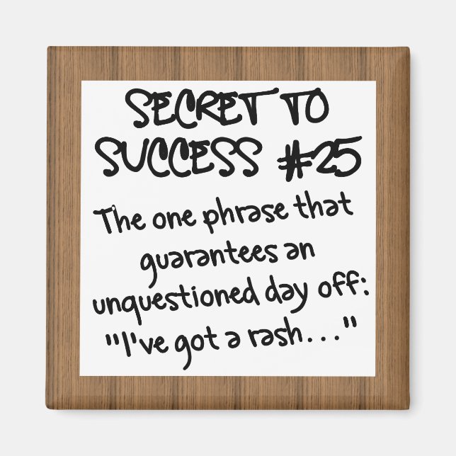 Imã Não ir para o trabalho doente (Frente)