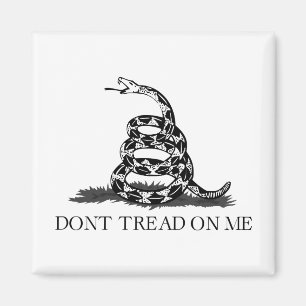 Imã Não me pise na bandeira Gadsden BLACK WHITE