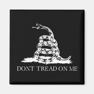 Imã Não pise em mim Gadsden Flag BLACK AND WHITE