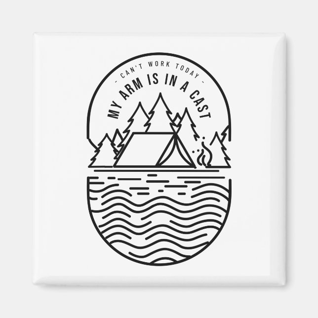 Imã Não posso trabalhar hoje, meu braço está em uma na (Frente)