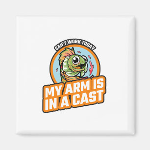 Imã Não posso trabalhar hoje, meu braço está em uma na