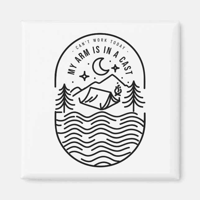 Imã Não posso trabalhar hoje, meu braço está em uma na (Frente)