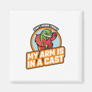 Imã Não posso trabalhar hoje, meu braço está em uma na