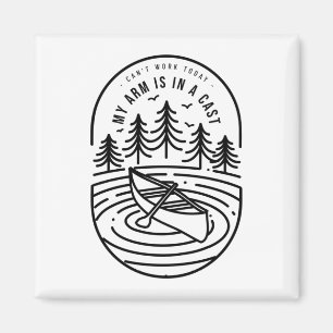 Imã Não posso trabalhar hoje, meu braço está em uma na