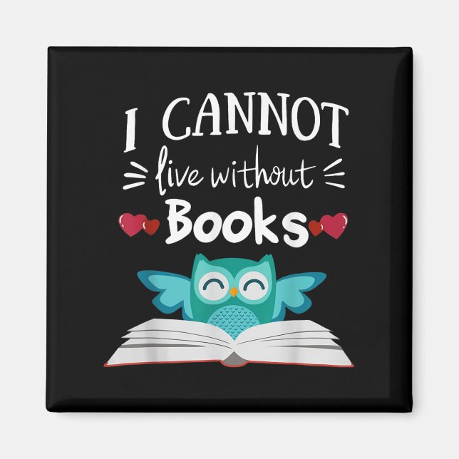Imã Não Posso Viver Sem Livros Coruja  (Frente)
