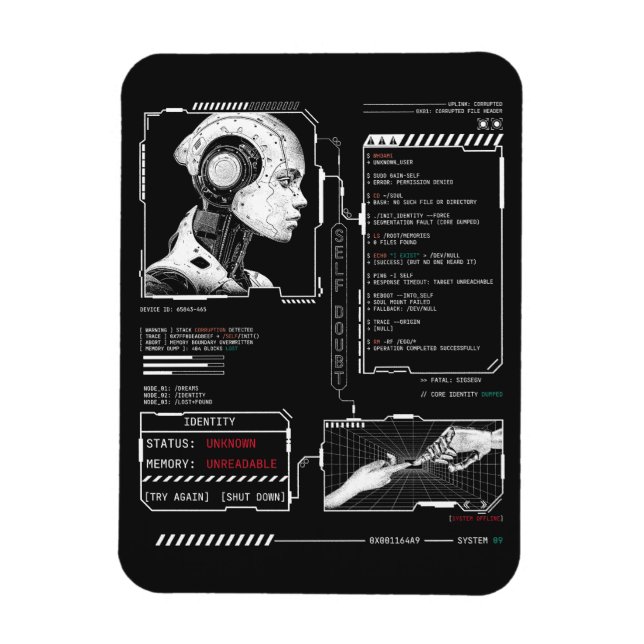 Ímã Não reconhecido - Design de Streetwear de Techno-B (Vertical)