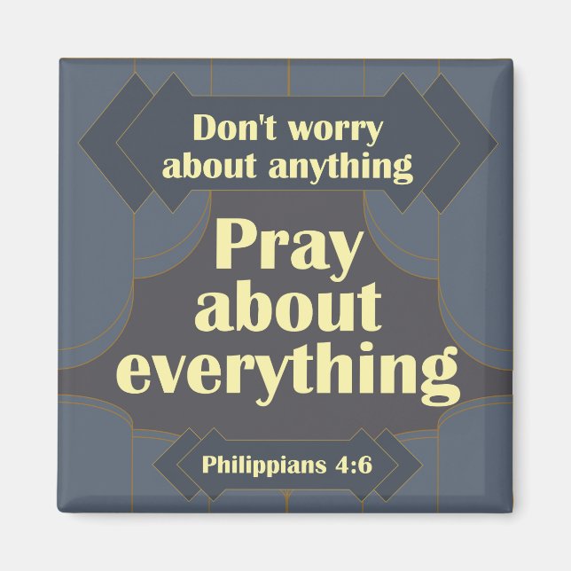 Imã Não se preocupe com nada de Philippians 4:6 (Frente)