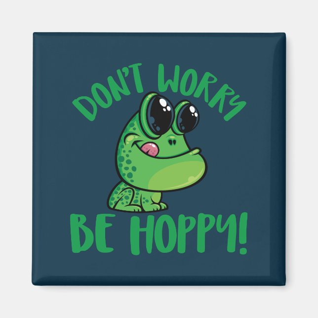 Imã Não se preocupe com o Sapo de animação sorridente (Frente)