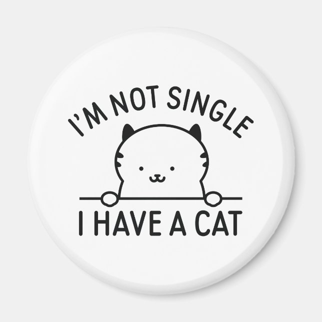 Imã Não sou Solteiro de ter um gato (Frente)