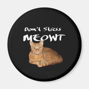 Imã Não Stress Meowt - O Gato Laranja me estressa