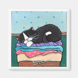 Imã Nap do dia da lavanderia - Magneta do gato