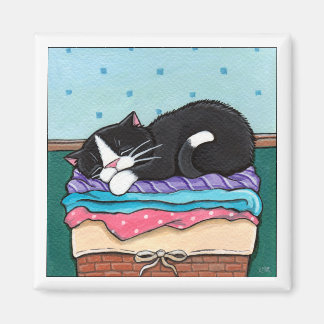 Imã Nap do dia da lavanderia - Magneta do gato