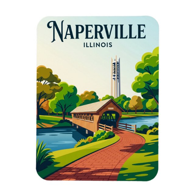 Ímã Naperville Riverwalk EUA (Vertical)