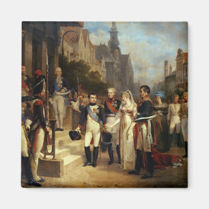 Imã Napoleon Bonaparte que recebe a rainha Louisa