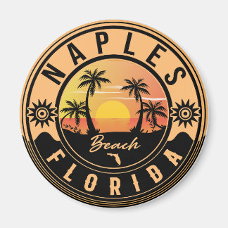 Imã Nápoles Florida Beach Retro Sunset Souvenirs