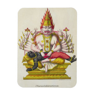 Ímã Narasimha, gravado por de Marlet (litho da cor)