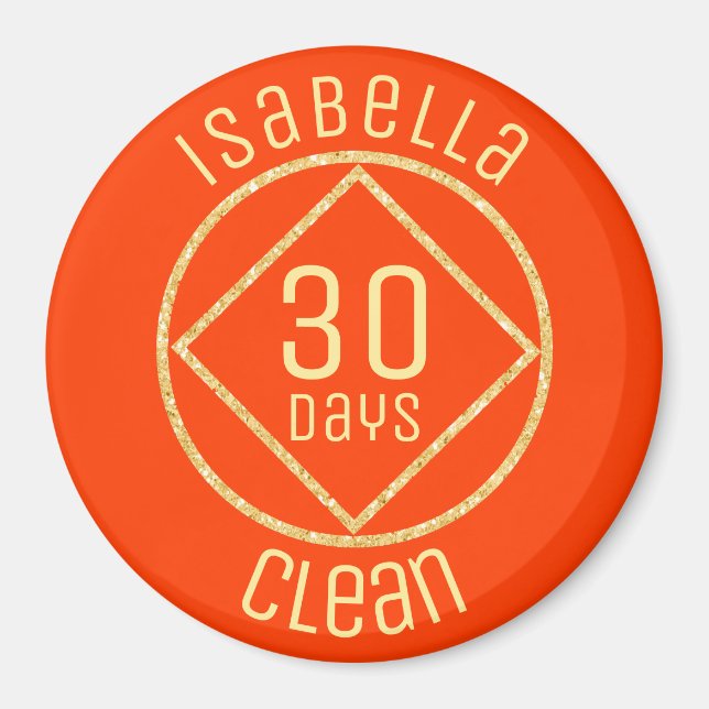 Imã Narcóticos NA Personalizados Anônimos 30 dias limp (Frente)