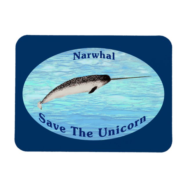 Ímã Narwhal - Salvar o Unicórnio (Horizontal)