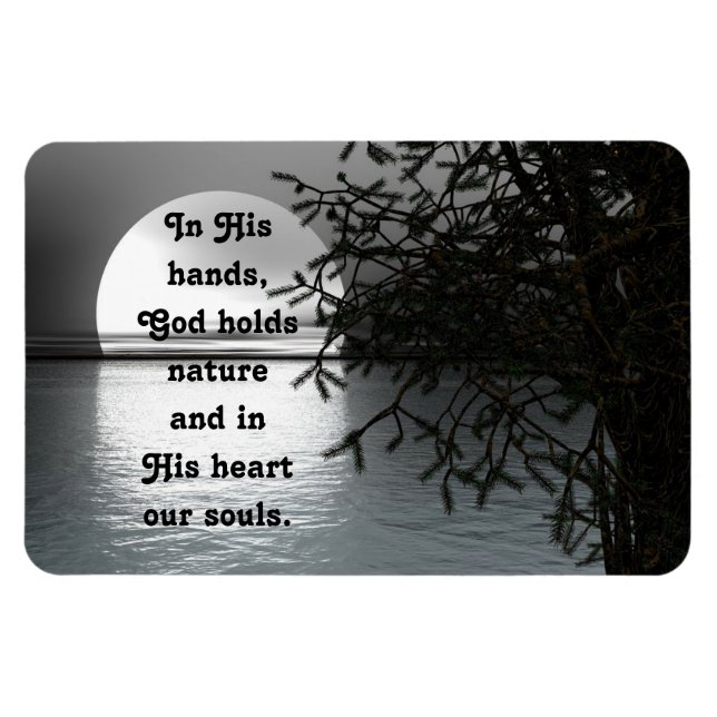 Ímã Nas Mãos Refletindo Lua (Horizontal)