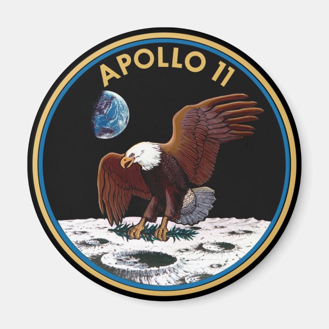 Imã NASA Apollo 11 Landing Landing Lunar Patch Insigni (Frente)