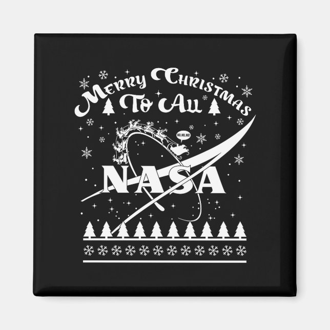 Imã Nasa Merry Christmas To All Ugly Sweater Logo With (Frente)