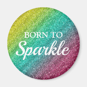 Imã Nascer brilhante amarelo, azul e cor-de-rosa para