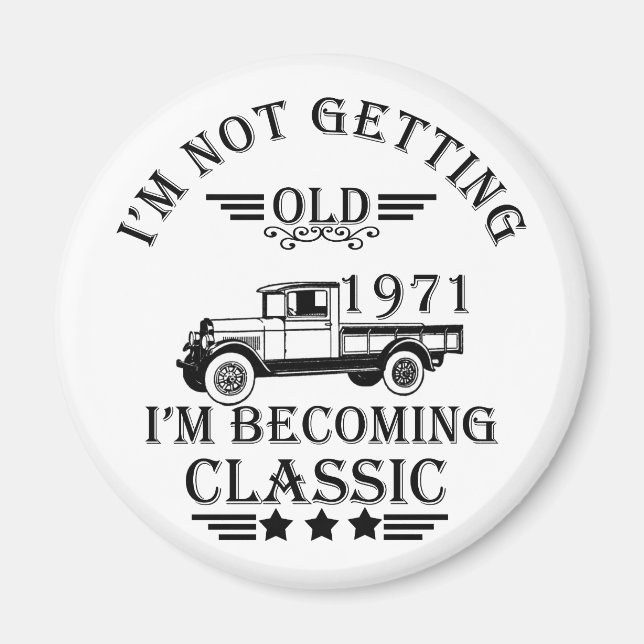 Imã nascer em 1971 presente de aniversário vintage (Frente)