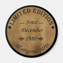 Imã nascer em dezembro de 1980 Vintage aniversário