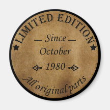 nascer em outubro de 1980 Vintage aniversário