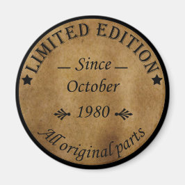 Imã nascer em outubro de 1980 Vintage aniversário