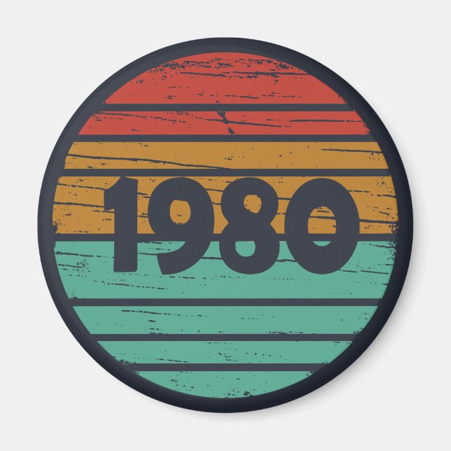 Imã Nascer em presente de aniversário de 1980 (Frente)